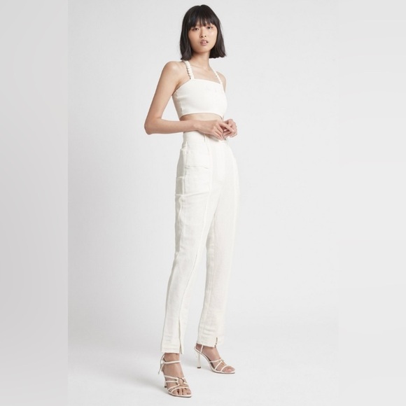 NWT Aje. Martino Tapered Leg Pants in Ivory Size US 6 / AUS 10 - Picture 1 of 10